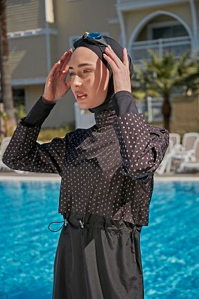 مایو حجاب مشکی زنانه چاپی Remsa Mayo - کد 746372112