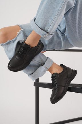 کفش اسنیکر مشکی زنانه چرم اصل Moda Pie - کد 896359028