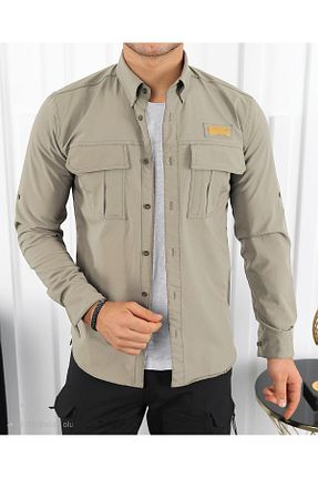پیراهن بژ مردانه اسلیم TAKTİK - کد 857757055