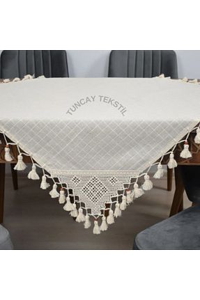 رومیزی بژ کتان TUNCAY TEKSTİL - کد 252062679