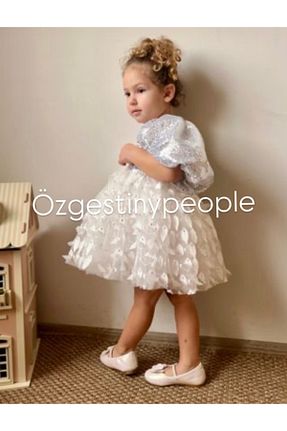 لباس مجلسی و فارغ التحصیلی سفید بچه گانه پولک دوزی Tinypeople - کد 897424372