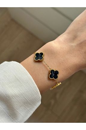 دستبند استیل (فولاد) مشکی زنانه استیل ضد زنگ YOUES JEWELRY - کد 896428525
