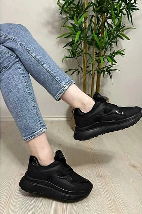 کفش اسنیکر مشکی زنانه بند دار RİVOLİ - کد 772636254