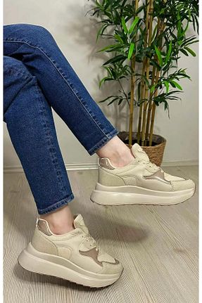 کفش اسنیکر بژ زنانه بند دار RİVOLİ - کد 772636240
