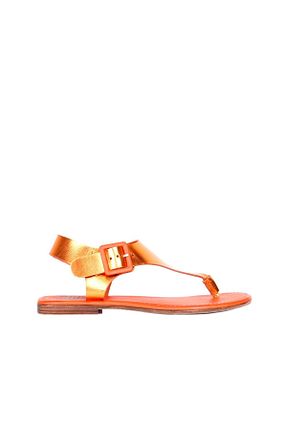 صندل نارنجی زنانه پاشنه تخت Bueno Shoes - کد 132666954