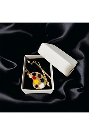 گوشواره استیل (فولاد) طلائی زنانه استیل (فولاد) 1PARÇAMAVİ - کد 896442176