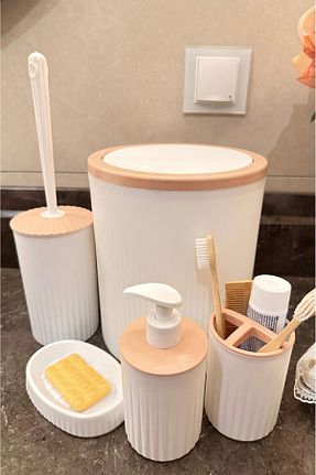 ست حمام سفید پلاستیک Makri - کد 881346364