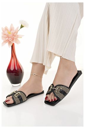 دمپائی مشکی زنانه چرم مصنوعی Modafırsat - کد 896474788