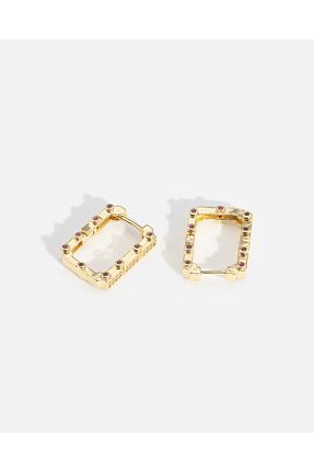 گوشواره جواهر طلائی زیرکن LONDONACS - کد 896486361