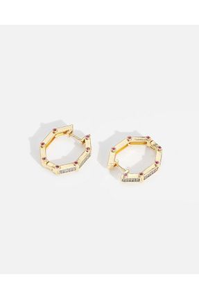 گوشواره جواهر طلائی زیرکن LONDONACS - کد 896486220