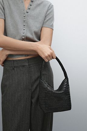 کیف دوشی مشکی زنانه چرم خالص Massimo Dutti - کد 896547278