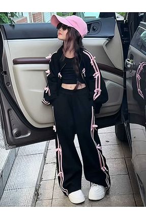 ست بالاتنه و پائین تنه مشکی زنانه بافتنی zeynoshkids - کد 896542274