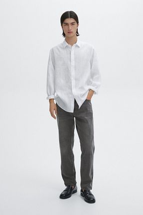 پیراهن سفید مردانه یقه پیراهنی Massimo Dutti - کد 896566860