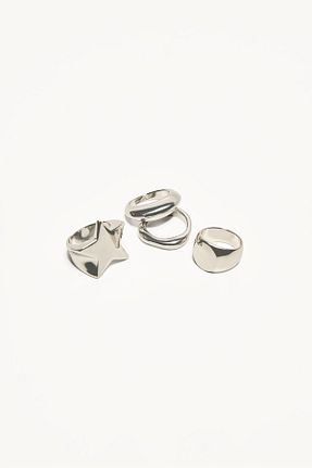 انگشتر نقره زنانه 10 عیار Bershka - کد 896551693