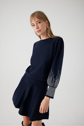 پلیور سرمه ای زنانه رگولار Exquise - کد 855347791