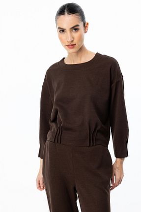 سوئیشرت قهوه ای زنانه Straight ON - کد 896565078