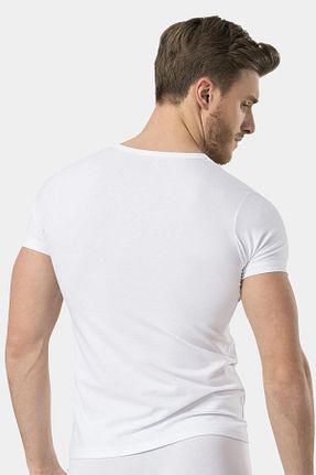 تیشرت سفید مردانه یقه هفت Türen - کد 896580818