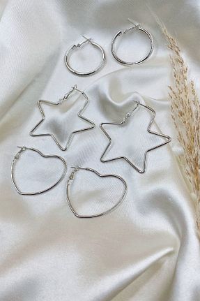 گوشواره جواهر طوسی کلیپس دار Eylülün Takısı - کد 896579911