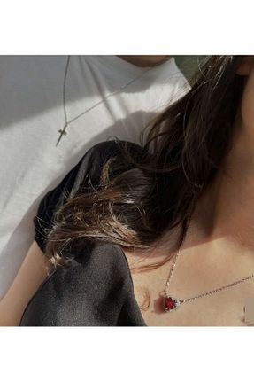 گردنبند جواهر قرمز زنانه فلزی Herşey Nota - کد 896607700