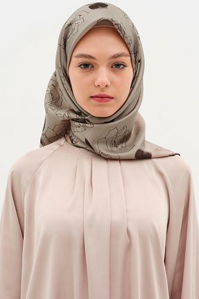 روسری قهوه ای 90 x 90 Tuğba - کد 896590385