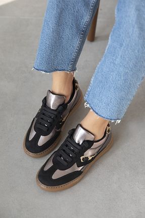 کفش اسنیکر متالیک زنانه بند دار wolk shoes - کد 896609104