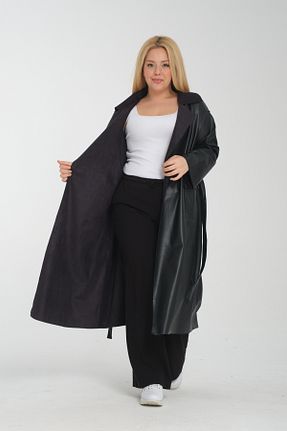 کت سایز بزرگ مشکی زنانه چرم مصنوعی Dejabrew Jeans - کد 897645712