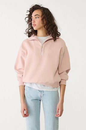 سوئیشرت صورتی زنانه ساده Stradivarius - کد 896580416