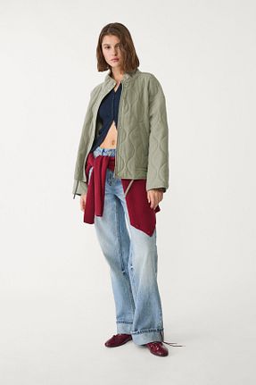 کاپشن خاکی زنانه رگولار Stradivarius - کد 896620399