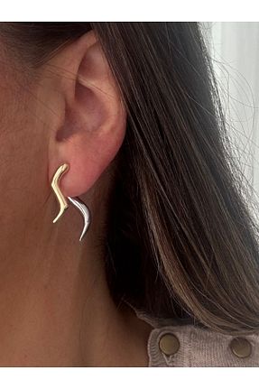 گوشواره جواهر رنگی برنجی bijuxbymrv - کد 896617009
