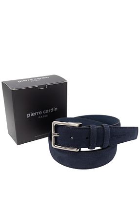 کمربند سرمه ای مردانه چرم خالص Pierre Cardin - کد 896612519