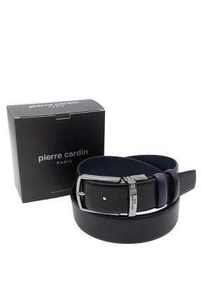 کمربند مشکی مردانه چرم خالص Pierre Cardin - کد 896612260