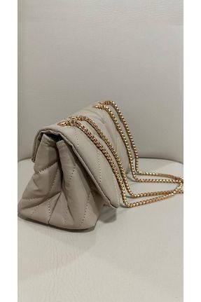 کیف دوشی بژ زنانه چرم مصنوعی RumyaCollection - کد 896621617