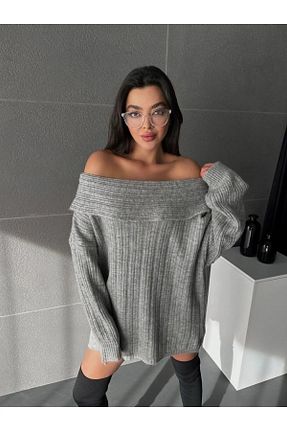 پلیور طوسی زنانه ساده MD FASHION - کد 896659968
