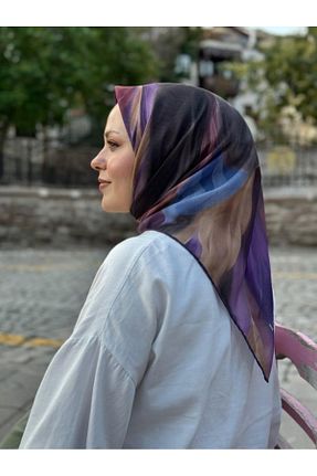 روسری بنفش پنبه ای locella - کد 896665686