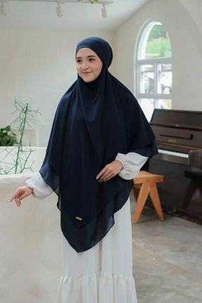 روسری سرمه ای شیفون Hasna Tesettür - کد 898096802
