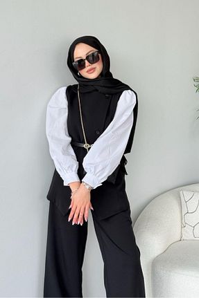 ست بالاتنه و پائین تنه حجاب مشکی زنانه رگولار Şulemoda Giyim - کد 896674837