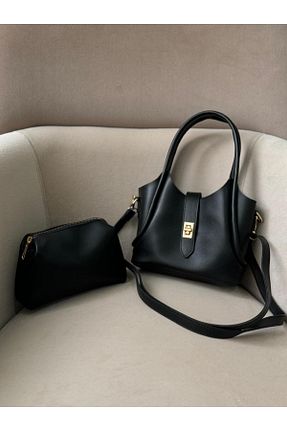 کیف دوشی مشکی زنانه چرم مصنوعی Moda Sekiz - کد 896676780
