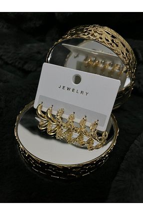 گوشواره استیل (فولاد) طلائی زنانه استیل (فولاد) ABLENZED - کد 896760485