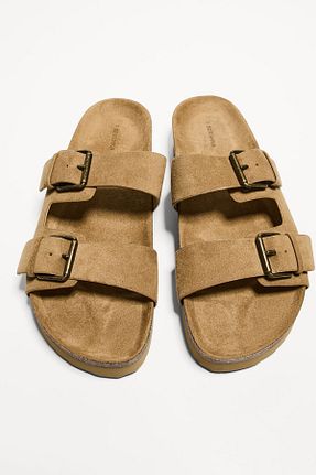 دمپائی بژ مردانه پلی استر Bershka - کد 896756352