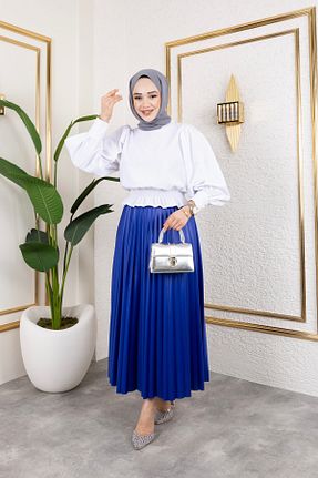 دامن حجاب آبی زنانه کمر کش دار Sfg Life Moda - کد 896757222