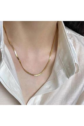 گردنبند استیل ( فولاد ) زرد زنانه استیل (فولاد) ABLENZED - کد 896760391