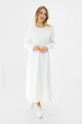 لباس سفید زنانه بافتنی Almila - کد 816113001