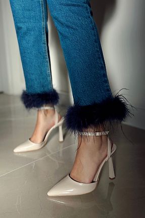 کفش مجلسی بژ زنانه پاشنه نازک POLKA STORE - کد 896794943