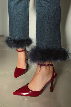 کفش مجلسی زرشکی زنانه پاشنه نازک POLKA STORE - کد 896796271