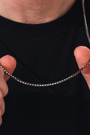 گردنبند نقره مشکی مردانه 925 عیار Tmt Silver - کد 896796394