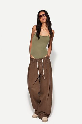 بادی خاکی زنانه یقه دگاژه Bershka - کد 896798114