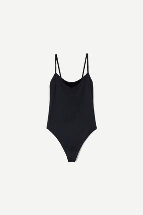بادی مشکی زنانه یقه دگاژه Bershka - کد 896805231