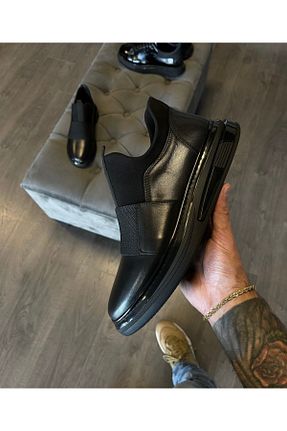 کفش اسنیکر مشکی مردانه چرم اصل Paulo - کد 896813575