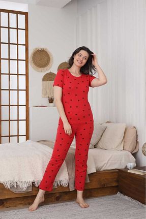 ست لباس راحتی قرمز زنانه Kalp LİLA İÇ GİYİM - کد 896811864
