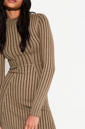 لباس قهوه ای زنانه بافتنی Bershka - کد 896806255
